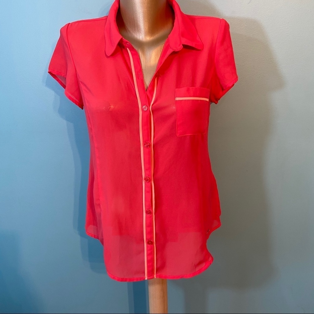 Guess sheer button up ‎ blouse